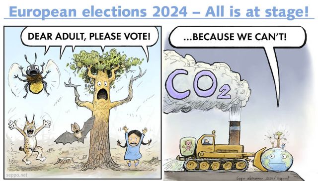  EU elections 2024 – all is at stake!, keywords:
 Eu elections eu parliament all at stage far-right epp center climate crisis biodiversity restoration pllution agriculture extinction antiscience climate change denier