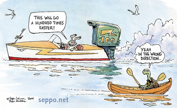  Hare, tortoise and eco efficiency, keywords:
 hare tortoise eco efficiency traffic sustainable developement energy efficient global warming climate cartoon