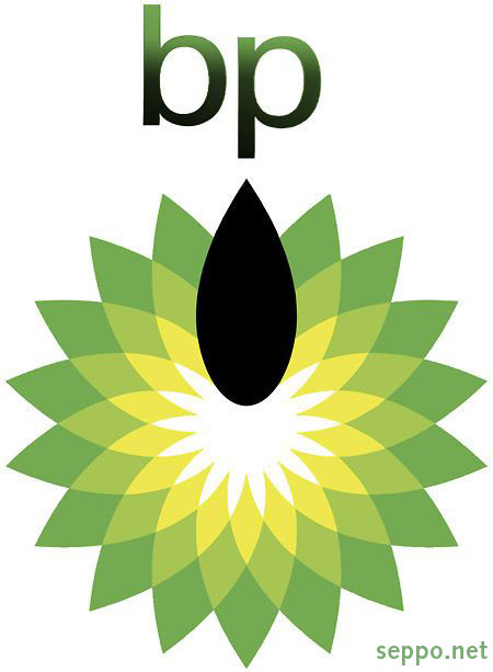  A realistic version of BP logo, keywords:
 BP British Petroleum oil oilspill rig pollution fossil fuel tar sand dirty black humour Gulf responsibility cartoon