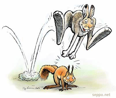  Jänis ja orava, keywords:
 jänis orava luonto Jäniksen selässä