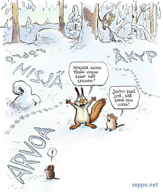  Sanapeli - lumi, keywords:
 sanapeli lumi hanki talvi orava helmipöllö metsämyyrä metsäpäästäinen metsä jälki luontoleikki pilapiirros