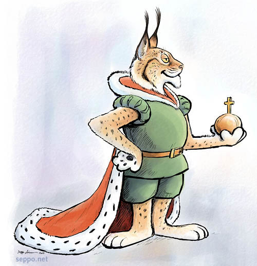 Kuninkaallinen ilves, keywords:
 Ilves suurpeto Lynx lynx pilapiirros