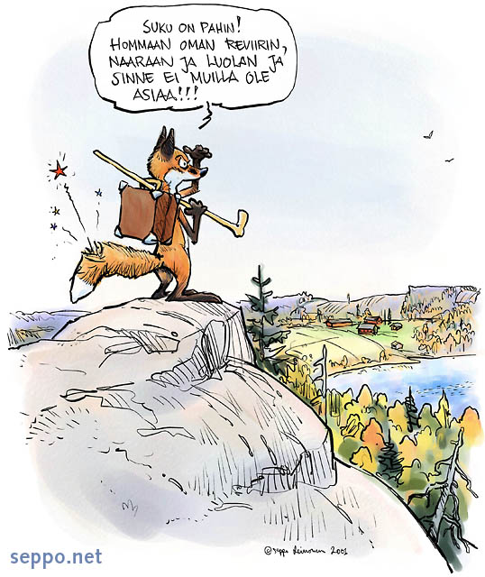  Kettu vaeltaa, keywords:
 pilapiirros kettu vaellus reviiri elinympäristö muutto elinpiiri nuori uros Vulpes vulpes