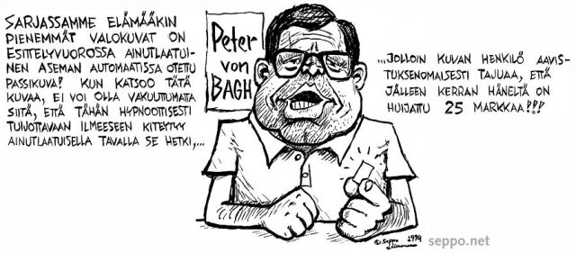  Peter von Bagh - Elämää pienemmät passikuvat, keywords:
 Peter von Bagh karikatyyri elokuva tietopankki kulttuuri valokuva pilapiirros