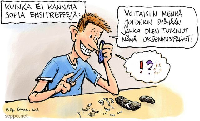  Luonnontutkija - ensitreffit, keywords:
 luonnontutkija riistantutkija pöllö oksennuspallo luunsiru ensitreffit ruokailu pilapiirros