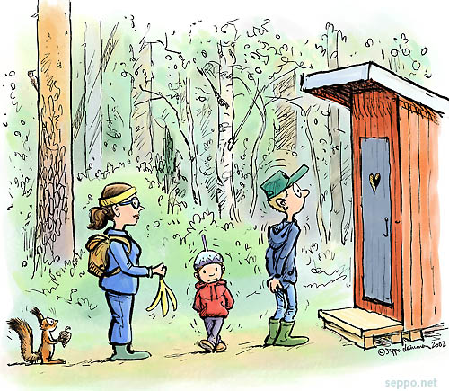  Retkeile roskatta, keywords:
 retkeily metsä Metsähallitus roskaton jäte roska luonto retkeily pilapiirros